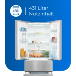 Exquisit Frenchdoor FD430-140-030F Inoxlook | Standgerät | 431 L Volumen | Inoxlook -Angebote Herd Liebe Store 00496de49f1777896b4502a1b7dc09a5