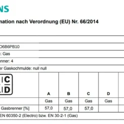 Siemens EO6B6PB10 Gaskochfeld Schwarz Hartglas GAS KOCHFELD HERD -Angebote Herd Liebe Store 0792cf2825e5524a2b4fae9c61898430