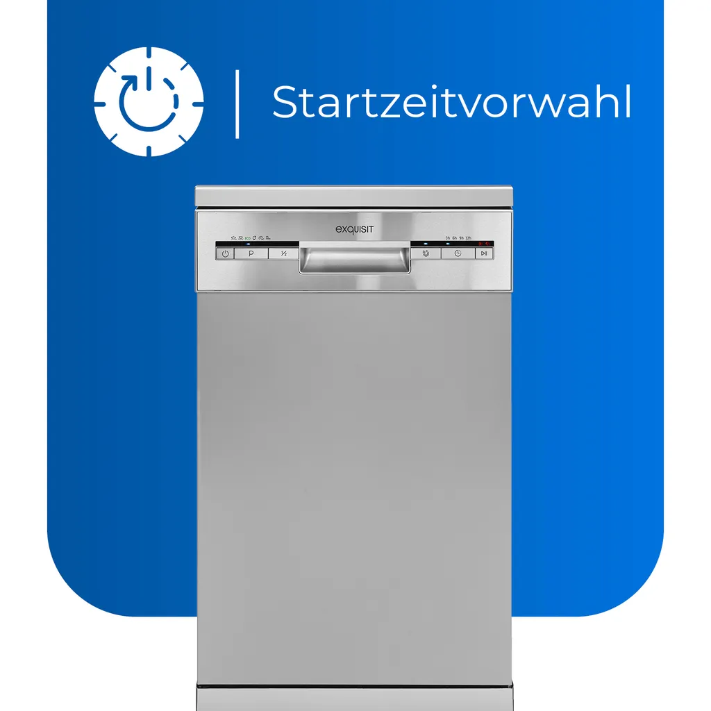 Exquisit Geschirrspüler GSP9109-030E Silber | Standgerät | 9 Gedecke | Silber 6 Exquisit Geschirrspüler GSP9109-030E Silber | Standgerät | 9 Gedecke | Silber - Image 4