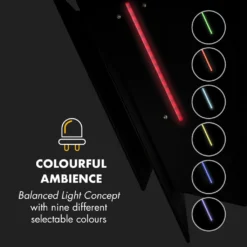 Klarstein Mirage 60 Dunstabzugshaube Kopffreihaube Wandabzugshaube , 60 Cm , Abluftleistung: 550 M³/h , ClearTouch Control: Seitlich Integrierte Touch-Steuerung , Eco Excellence: Energieeffizienzklasse A++ , Balanced Light Concept Mit 9 Verschiedenen RGB-Farben Als Ambientelicht , Kann Auf Umluftbetrieb Umgerüstet Werden , Zuschaltbare Beleuchtung , Schwarz -Angebote Herd Liebe Store 0bc58a94e56621ae9fbd5fb99f8fb037