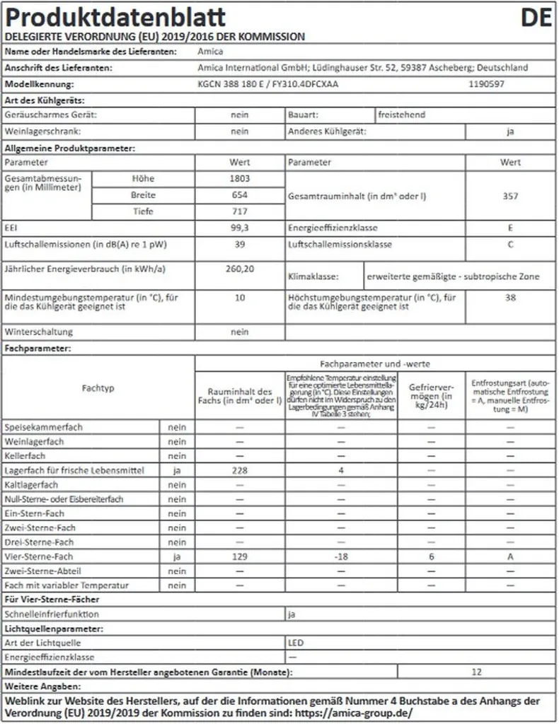Amica KGCN 388 180 E Side-by-Side - Edelstahl 8 Amica KGCN 388 180 E Side-by-Side - Edelstahl - Image 6