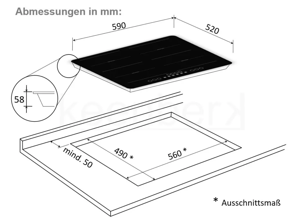 PKM Induktionskochfeld Einbaukochfeld Kochplatte Touch Control Autark IN4-2FZS 9 PKM Induktionskochfeld Einbaukochfeld Kochplatte Touch Control Autark IN4-2FZS - Image 7
