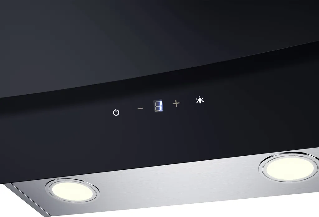 Kopffreie Dunstabzugshaube 320W 60cm VIESTA DH600XC Inkl. Aktivkohlefilter Für Abluft & Umluft, Edelstahl-Schwarzglas Kopffreihaube Wandhaube Mit Touch Control, LED 7 Kopffreie Dunstabzugshaube 320W 60cm VIESTA DH600XC Inkl. Aktivkohlefilter Für Abluft & Umluft, Edelstahl-Schwarzglas Kopffreihaube Wandhaube Mit Touch Control, LED - Image 5