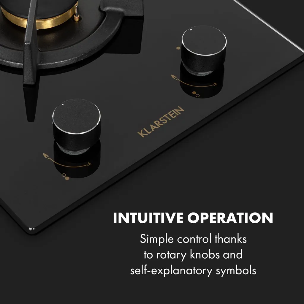 Klarstein Goldflame Domino Gaskochfeld , 2-flammig , Autark , 30 Cm , Einbau , Messing-Brenner , Erdgas/Propangas , Sicherheitsventile , Automatische Abschaltung , Topfträger Aus Gusseisen , Inkl. Schlauch Und Druckminderer , Glaskeramik Ø 8 Mm , Schwarz 6 Klarstein Goldflame Domino Gaskochfeld , 2-flammig , Autark , 30 Cm , Einbau , Messing-Brenner , Erdgas/Propangas , Sicherheitsventile , Automatische Abschaltung , Topfträger Aus Gusseisen , Inkl. Schlauch Und Druckminderer , Glaskeramik Ø 8 Mm , Schwarz - Image 4