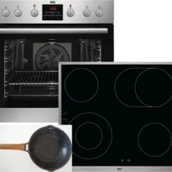 AEG - Kombi3025P (EPS33102ZM + HE604062XB) - Einbau-Herdset + Wok 28 Cm