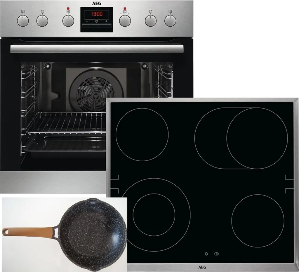 AEG - Kombi3025P (EPS33102ZM + HE604062XB) - Einbau-Herdset + Wok 28 Cm 3 AEG - Kombi3025P (EPS33102ZM + HE604062XB) - Einbau-Herdset + Wok 28 Cm