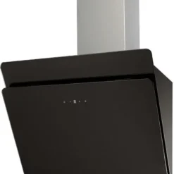 PKM Dunstabzugshaube Kopffreihaube Wandesse Metall Glas S3-60 ABTZ Schwarz 60 Cm
