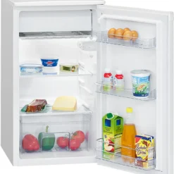Bomann® Kühlschrank Mit Gefrierfach, 91L Nutzinhalt U. 8L Frosterfach, Kleiner Kühlschrank Mit 2 Ablagen, Türanschlag Wechselbar, Fridge Mit Stufenloser Temperaturregelung – KS 7230.1