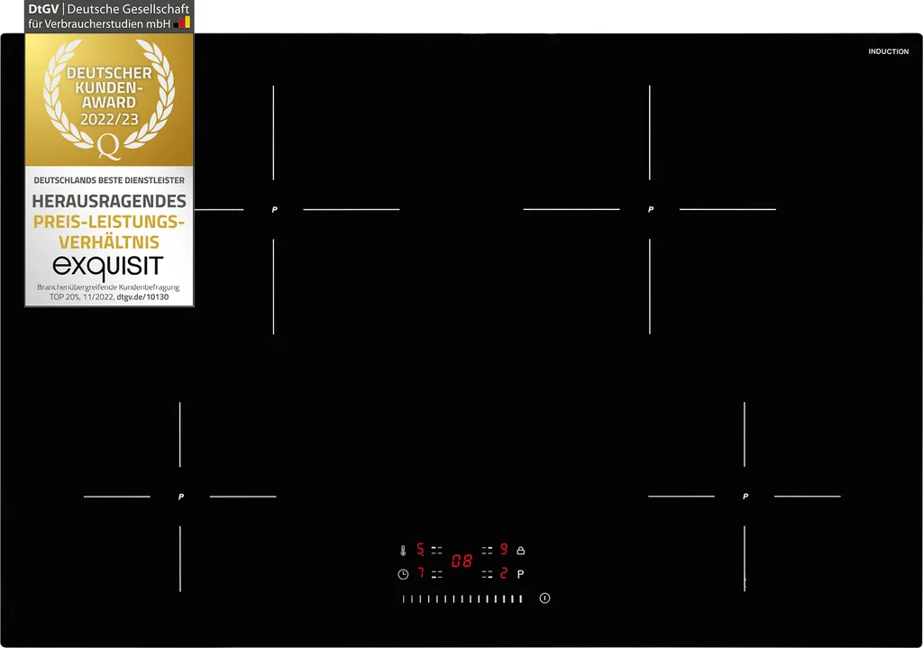 Exquisit Induktionskochfeld EKI 802-19 S | Timer | Restwärmeanzeige | Schwarz 3 Exquisit Induktionskochfeld EKI 802-19 S | Timer | Restwärmeanzeige | Schwarz