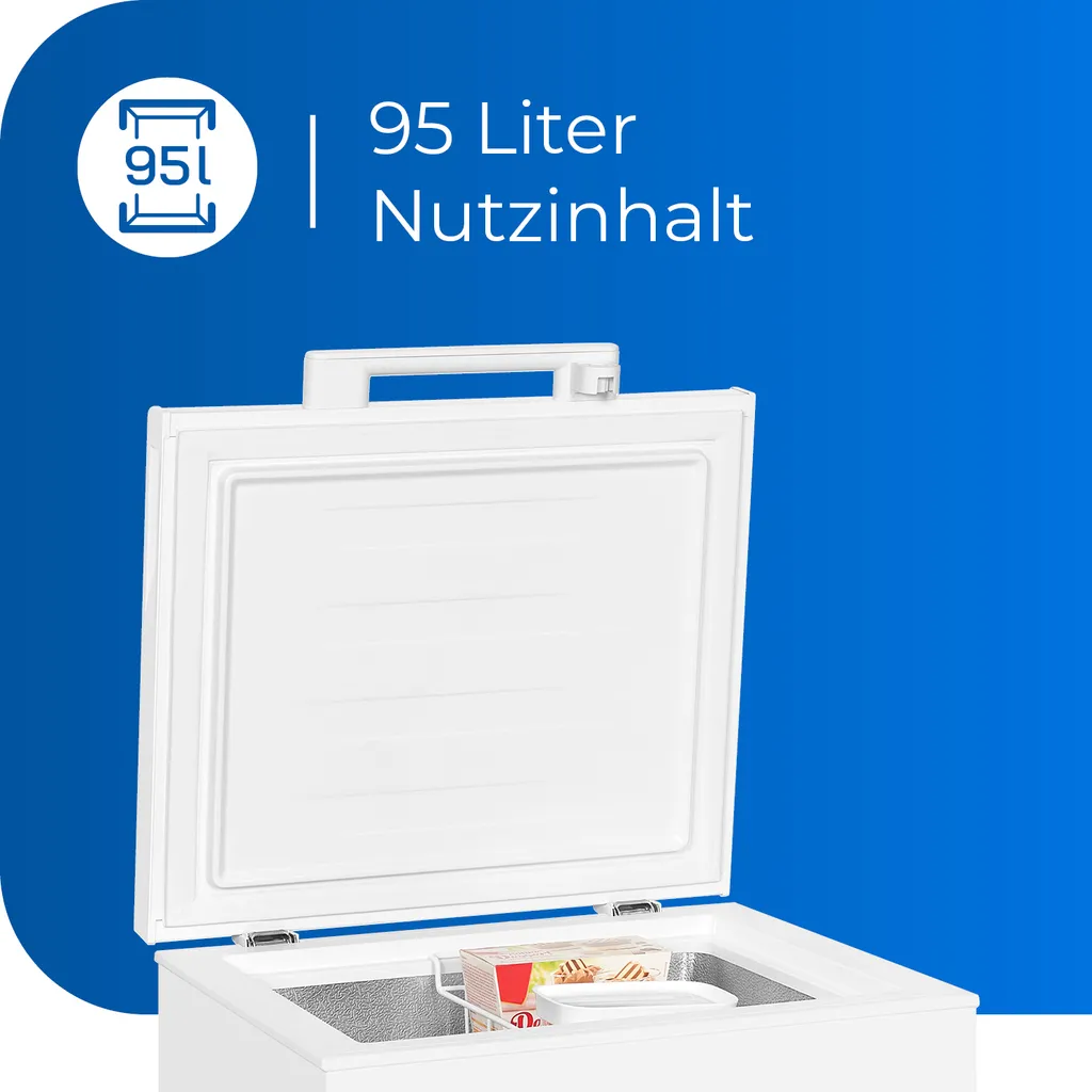 Exquisit Gefriertruhe GT100-010E Weiss | 95 L Nutzinhalt | Weiß 5 Exquisit Gefriertruhe GT100-010E Weiss | 95 L Nutzinhalt | Weiß - Image 3