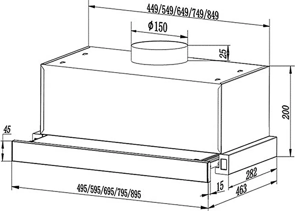 PKM Einbau Dunstabzugshaube Ausziehbar Wandhaube Wandesse Stahl 60 Cm FS1-60BSPY 4 PKM Einbau Dunstabzugshaube Ausziehbar Wandhaube Wandesse Stahl 60 Cm FS1-60BSPY - Image 2