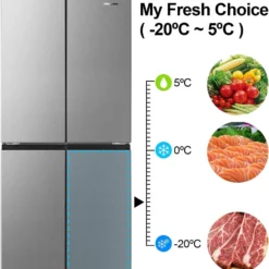 Hisense RQ563N4SI2 Kühl-Gefrierkombination Side-by-Side 454 L: 294 L Kühlteil + 160 L Gefrierteil - LED-Innenbeleuchtung - Total No Frost - Multi Air Flow - Super Cool -Angebote Herd Liebe Store 1e7894b2845ef1d6f3665bea8d8a6da3