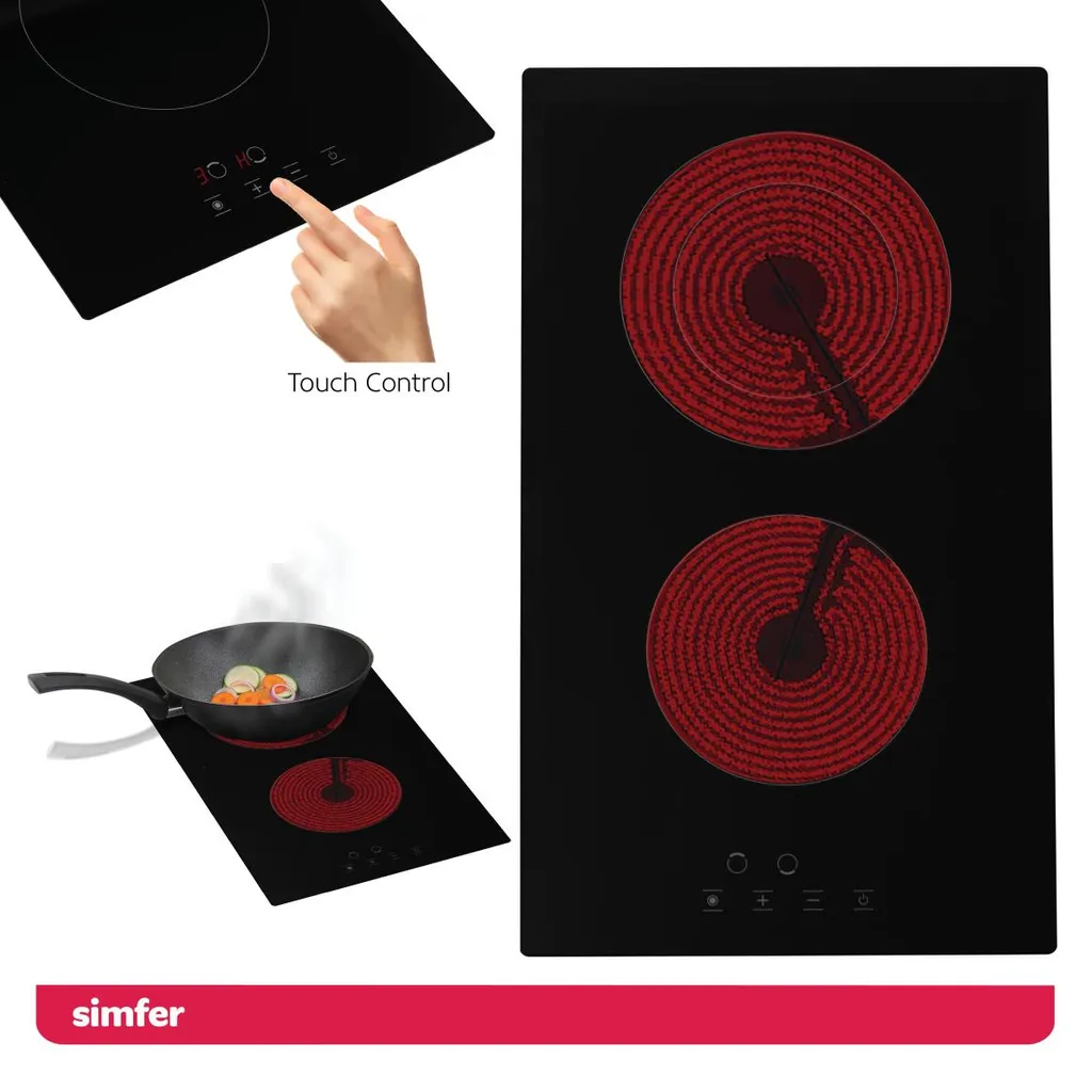 Simfer 30 Cm Glaskeramikkochfeld BIH 3025, Autarkes Elektro-Kochfeld, Glaskeramikkochfeld - 2 Kochzonen, 9 Leistungsstufen, Touch-Bedienung, Restwärmeanzeige, Kindersicherung, Rahmenlos 5 Simfer 30 Cm Glaskeramikkochfeld BIH 3025, Autarkes Elektro-Kochfeld, Glaskeramikkochfeld - 2 Kochzonen, 9 Leistungsstufen, Touch-Bedienung, Restwärmeanzeige, Kindersicherung, Rahmenlos - Image 3
