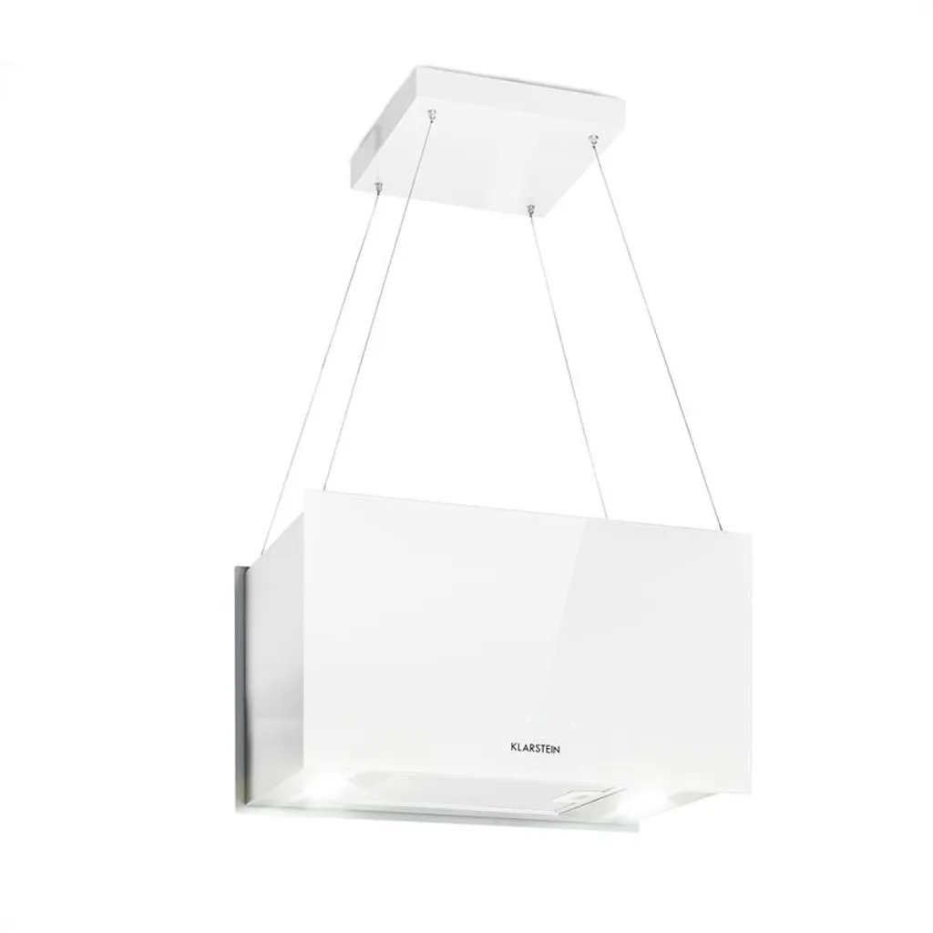 Kronleuchter L Inselabzugshaube 60cm Abluft: 590m³/h LED Touch Glas Weiß 3 Kronleuchter L Inselabzugshaube 60cm Abluft: 590m³/h LED Touch Glas Weiß