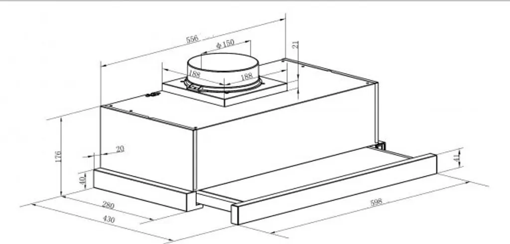 Umluftset Dunstabzugshaube PKM UBH6002-2H 60cm + Aktivkohlefilter 9 Umluftset Dunstabzugshaube PKM UBH6002-2H 60cm + Aktivkohlefilter - Image 7
