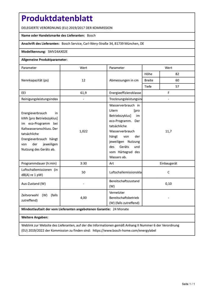 BOSCH Geschirrspüler SMV24AX02E - 60 Cm, Vollintegriert 3 BOSCH Geschirrspüler SMV24AX02E - 60 Cm, Vollintegriert