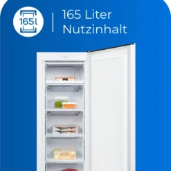 Exquisit Gefrierschrank GS230-010E Weiss | Standgerät | 165 L Volumen | Weiß -Angebote Herd Liebe Store 22b80ebbf79e1e855452d314316bd755