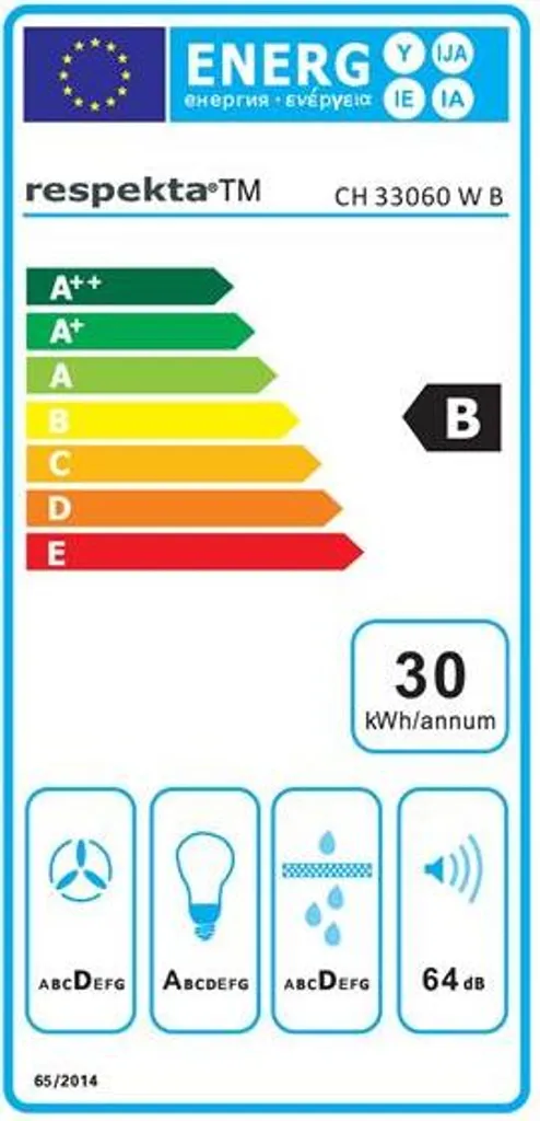 Dunstabzugshaube / Schräghaube Respekta CH 33060 WB 60cm Weiß 5 Dunstabzugshaube / Schräghaube Respekta CH 33060 WB 60cm Weiß - Image 3