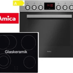 Amica Herdset, EHC 934 001 E - Backofen Und Glaskeramik Kochfeld, Edelstahl, Einbau, Energieklasse A -Angebote Herd Liebe Store 242fd0938f51b75e69e98d3e41517185