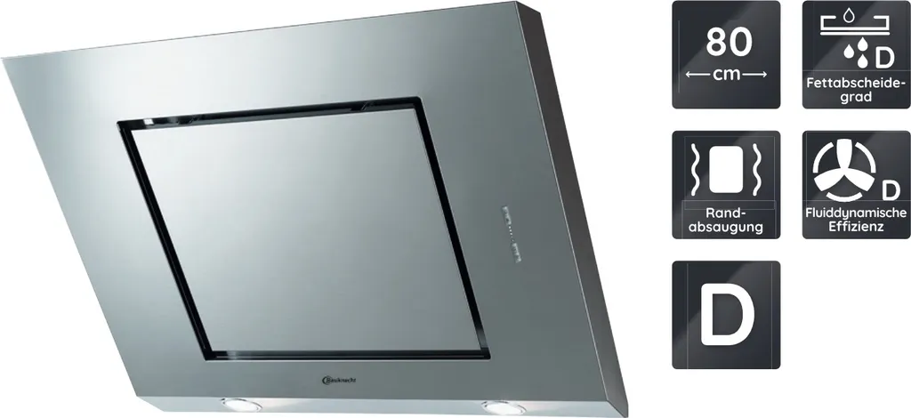 Bauknecht Schräghaube DBHVE 85 ABX 80cm Dunstabzugshaube Umluft ABluft 7 Bauknecht Schräghaube DBHVE 85 ABX 80cm Dunstabzugshaube Umluft ABluft - Image 5