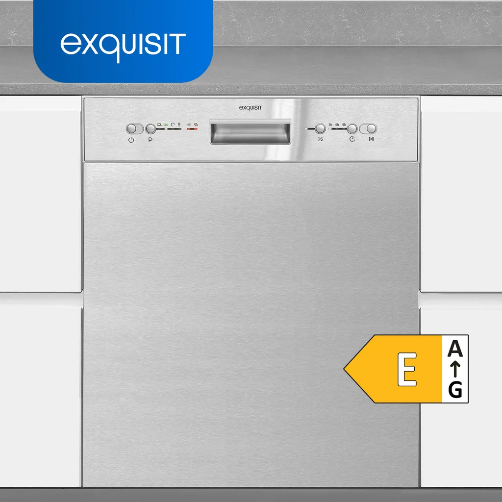 Exquisit Geschirrspüler EGSP6112-EF-030E Inox | Einbaugeschirrspüler | 12 Maßgedecke | Inox 4 Exquisit Geschirrspüler EGSP6112-EF-030E Inox | Einbaugeschirrspüler | 12 Maßgedecke | Inox - Image 2