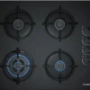 Bosch POH6B6B10 Gaskochfeld 60cm WOK Schwarz Hartglas GAS KOCHFELD