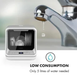 Klarstein Mini Geschirrspüler Spülmaschine Mit Platz Für 2 Maßgedecke - 6 Programme - 5 L Wasser Benötigt - LED-Display - Touch - Tischgeschirrspüler Inkl. Zubehör - Silber Mini Geschirrspülmaschine Klein Spülmaschine Freistehend -Angebote Herd Liebe Store 25e5a28d53cb2b152f8679fbd8804844