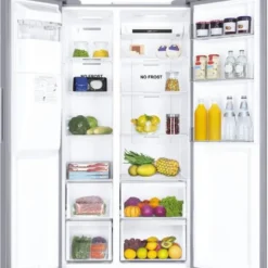 Haier SBS 90 Serie 3 HSOGPIF9183, Freistehend, Amerikanische Tür, Silber, LED, Berührung, An Tür -Angebote Herd Liebe Store 2611dbaa455c4d75330fe89e955f5843