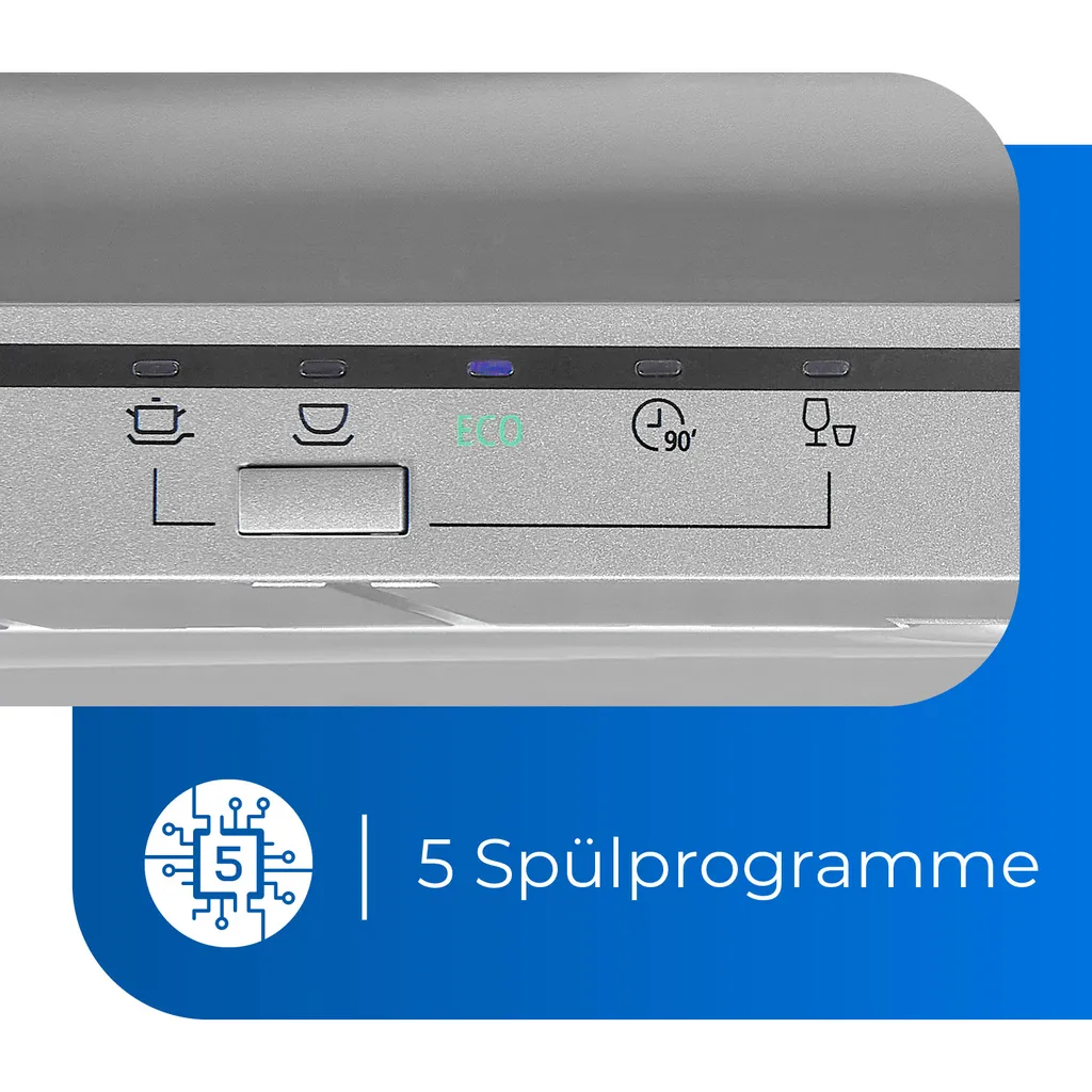 Exquisit Einbaugeschirrspüler EGSP1009-E-030E Silber | Vollintegriert | 9 Gedecke | Silber 7 Exquisit Einbaugeschirrspüler EGSP1009-E-030E Silber | Vollintegriert | 9 Gedecke | Silber - Image 5