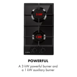 Klarstein Gasherd Einbau-Gaskochfeld - Sabaf-Brenner - Gaskochfeld Für Propan/Erdgas - Gasherd Kochfeld Einbau Gasherd - Glaskeramik - 2-Flammig - 30cm - Schwarz Einbau Gas Kochfeld Gasherd 2 Platten Kochfelder Herdplatte Kochplatte Einbaukochfeld -Angebote Herd Liebe Store 27225096ab3125056510886e11a00403