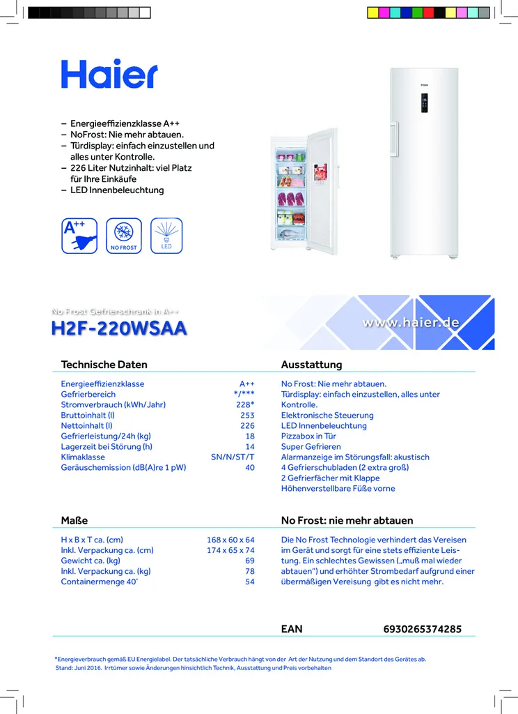 Haier H2F-220WSAA Gefrierschrank 9 Haier H2F-220WSAA Gefrierschrank - Image 7