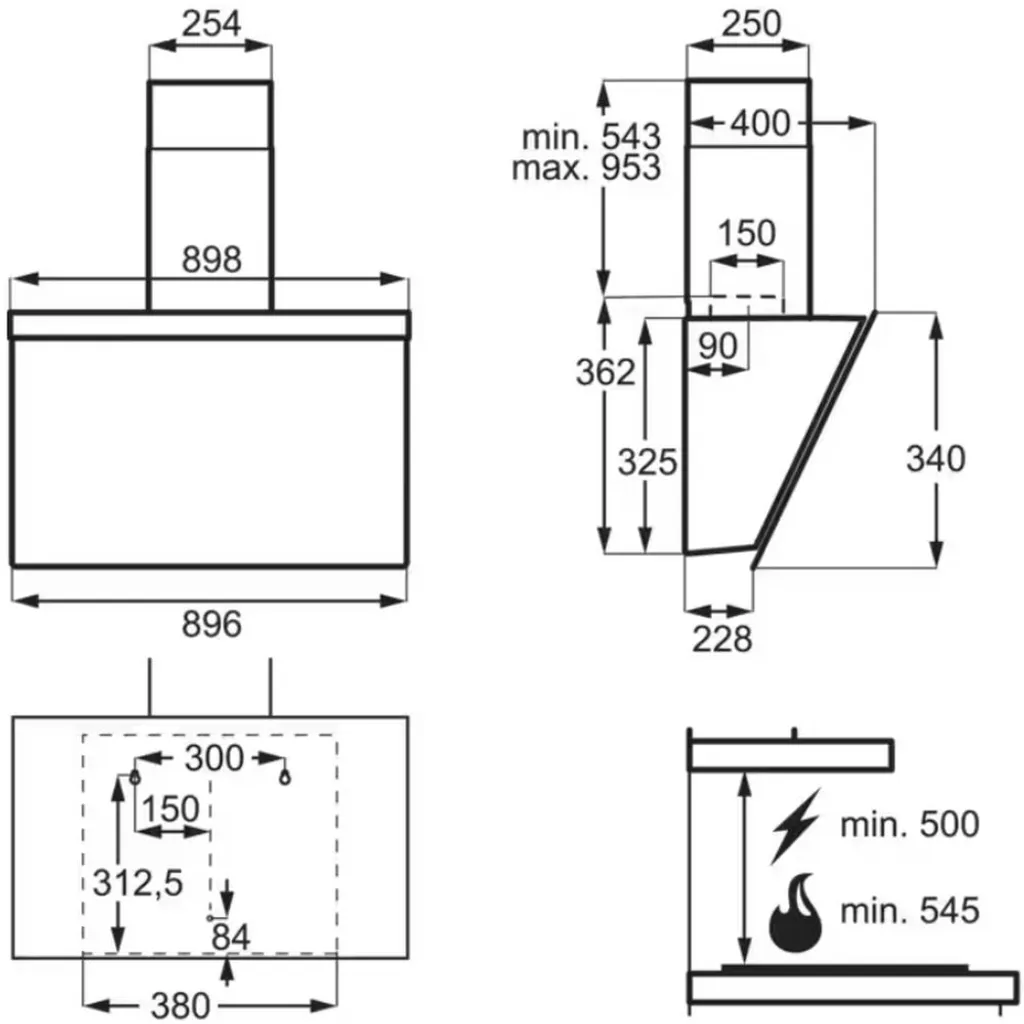 AEG - DVE5961HB - Kopffrei-Haube - Schwarz - 90 Cm 5 AEG - DVE5961HB - Kopffrei-Haube - Schwarz - 90 Cm - Image 3