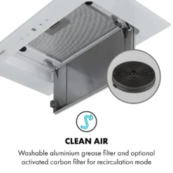 Klarstein Hektor Brilliant Edition Lüfterbaustein ,52 Cm ,max. Abluftleistung 506 M³/h ,EEK: C ,3 Stufen ,Nachlüftungstimer ,LED-Panel: 6500 K ,Touch-Panel ,Dunstabzugshaube ,Einbau-Haube ,Sicherheitsglas ,weiß -Angebote Herd Liebe Store 294c71b8b4aff835fbabc4b4480cff4d