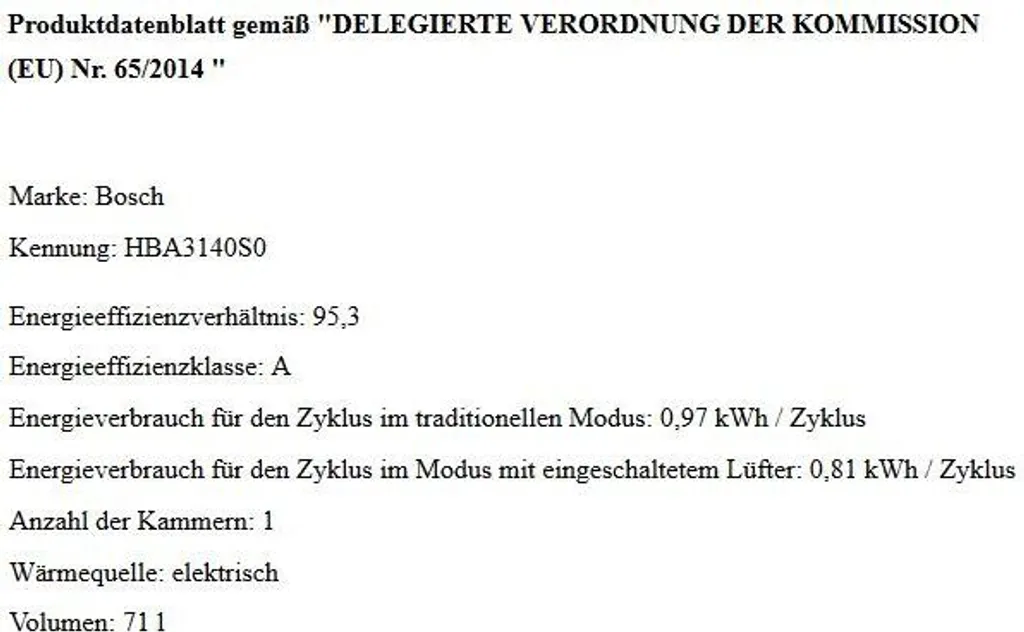 Bosch Einbaubackofen HBA3140S0 Backofen - Autark, Teleskopauszug, 3D-Heißluft 10 Bosch Einbaubackofen HBA3140S0 Backofen - Autark, Teleskopauszug, 3D-Heißluft - Image 8