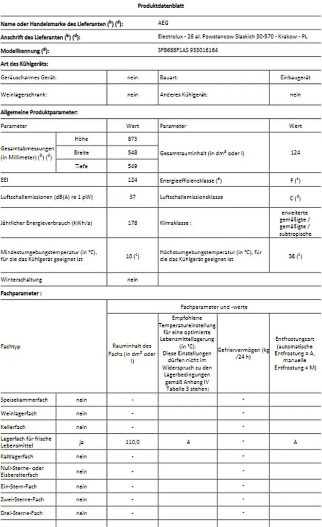 AEG - SFB688F1AS - Einbau-Kühlschrank Mit Gefrierfach - Schlepptür-Technik 6 AEG - SFB688F1AS - Einbau-Kühlschrank Mit Gefrierfach - Schlepptür-Technik - Image 4
