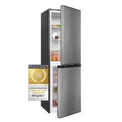 Exquisit Kühl-Gefrierkombination KGC195-65-NF-330F Inoxlook-az | 193 L Nutzinhalt | Inoxlook-az