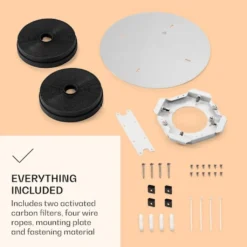 Klarstein Skyfall Smart - Inselhaube, App- Und Gestensteuerung, 45 X 42 Cm (ØxB), Freihängend, Umluftbetrieb/Abluft, 3 Stufen, 402 M³/h, 200 W, LED Beleuchtung, EEK C, Silber -Angebote Herd Liebe Store 2b08f29aad0376bddb36083c908a0fe5