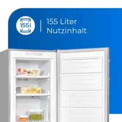 Exquisit Gefrierschrank GS231-NF-H-040D Inoxlook | 161 L Nutzinhalt | NoFrost | Umluftkühlung | LED-Anzeige | Wechselbarer Türanschlag | Edelstahloptik -Angebote Herd Liebe Store 2c2e82dddae1c8b33cacb63d9b96ff6b