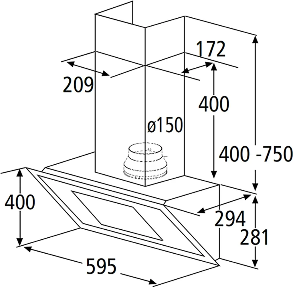 PKM Dunstabzugshaube Schräghaube Wandhaube Wandesse S28-60 BWPY 60cm Weiß 4 PKM Dunstabzugshaube Schräghaube Wandhaube Wandesse S28-60 BWPY 60cm Weiß - Image 2