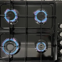 Gasline Camping Kocher Gaskocher Tischgerät 4 Flammig Schwarz Mit Zündsicherung 60cm Propangas