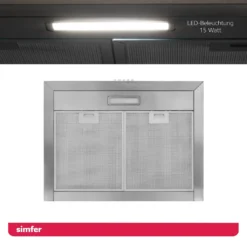 Simfer SMF-CH 8633 Dunstabzugshaube Edelstahl, 60 Cm, 650 M³ /h, Wandhaube, Kaminhaube, Teleskopkamin, Doppelabluftschacht, LED-Beleuchtung 16 Simfer SMF-CH 8633 Dunstabzugshaube Edelstahl, 60 Cm, 650 M³ /h, Wandhaube, Kaminhaube, Teleskopkamin, Doppelabluftschacht, LED-Beleuchtung -Angebote Herd Liebe Store 2e1a4b0f345eefa6699fe49dc463ddcf