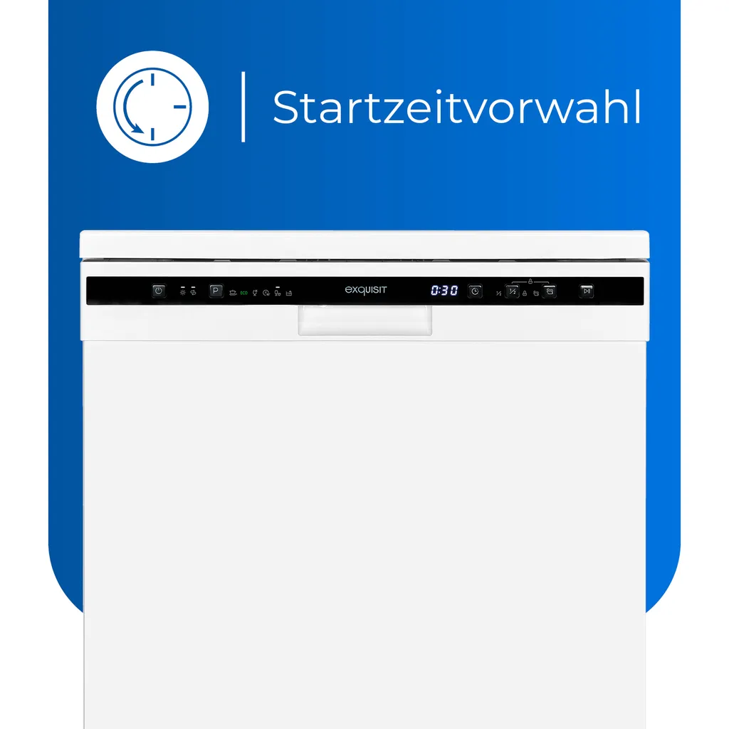 Exquisit Geschirrspüler GSP6312-030D Weiss | 11 Liter | Display | Auto-Door-Open 6 Exquisit Geschirrspüler GSP6312-030D Weiss | 11 Liter | Display | Auto-Door-Open - Image 4