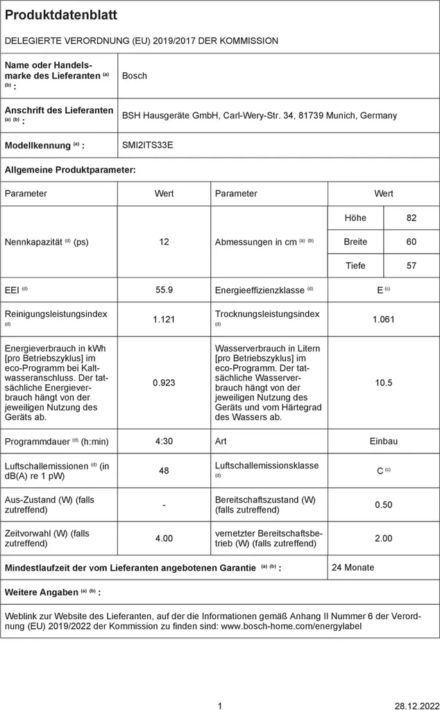 Bosch SMI2ITS33E Integrierter Geschirrspüler 19 Bosch SMI2ITS33E Integrierter Geschirrspüler - Image 17