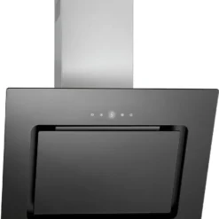 Bomann DU 771.1 G Kopffreie Vertikal-Dunstabzugshaube / 60 Cm/ LED Display/Touch Control/Umluft-oder Abluftbetrieb / 3 Leistungsstufen / 603 M³/h / Schwarz/Edelstahl