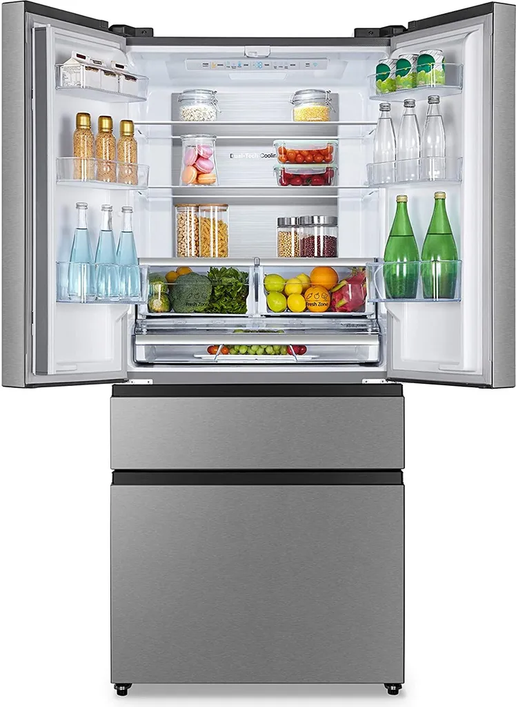 Hisense RF540N4SBI2 Side-by-Side Kühl-Gefrierkombination - Freistehend - Edelstahl-Look - 480 Liter Gesamtvolumen - LED-Display - LED-Innenbeleuchtung - TotalNoFrost - Multi Air Flow - CrispZone 7 Hisense RF540N4SBI2 Side-by-Side Kühl-Gefrierkombination - Freistehend - Edelstahl-Look - 480 Liter Gesamtvolumen - LED-Display - LED-Innenbeleuchtung - TotalNoFrost - Multi Air Flow - CrispZone - Image 5