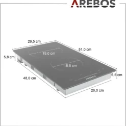 AREBOS Glaskeramikkochfeld, 3000 W, 2 Kochfelder, 30cm, Autark, Mit Sensor Touch -Angebote Herd Liebe Store 34a72430c0db1cb4a0c3d8e70888c39a 1