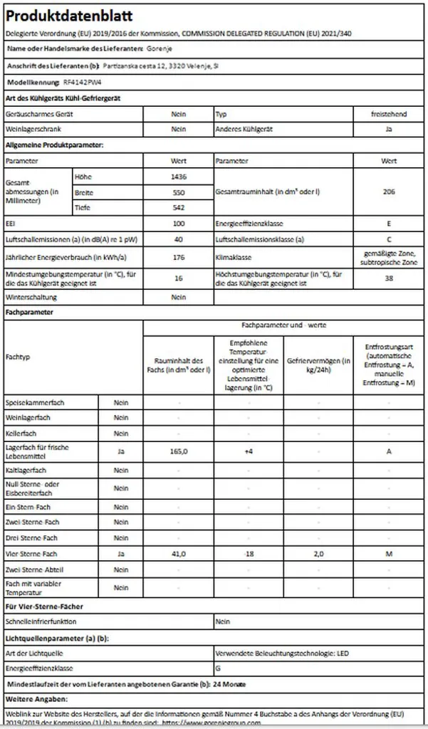 Gorenje - RF4142PW4 - Kühl-Gefrierkombination - Weiß 6 Gorenje - RF4142PW4 - Kühl-Gefrierkombination - Weiß - Image 4