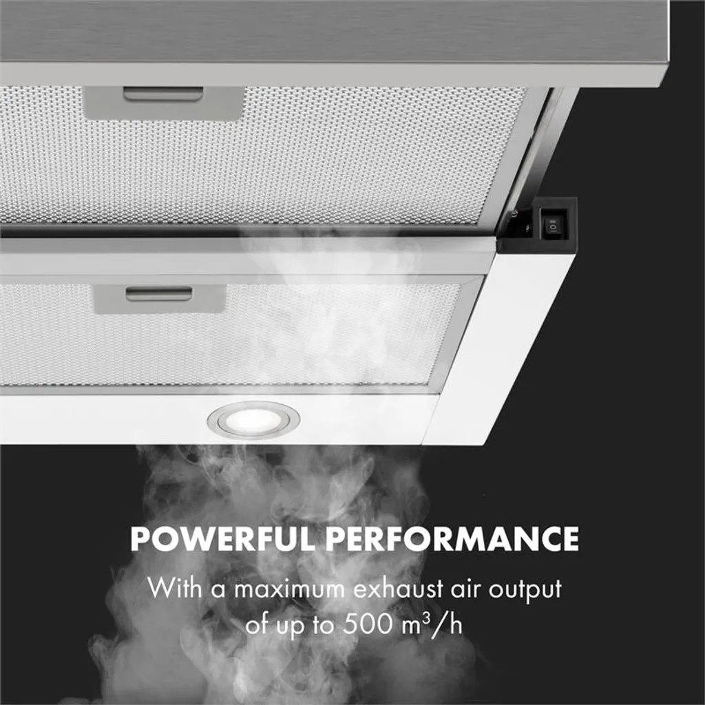 Klarstein Mariana 90 Flachschirmhaube , 90 Cm , EEK C , 500 M³/h , Umluft & Abluft , LED-Beleuchtung , Drucktasten , Unterbau-Dunstabzugshaube , Weiß 6 Klarstein Mariana 90 Flachschirmhaube , 90 Cm , EEK C , 500 M³/h , Umluft & Abluft , LED-Beleuchtung , Drucktasten , Unterbau-Dunstabzugshaube , Weiß - Image 4