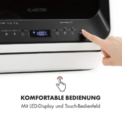 Klarstein Mini Geschirrspüler Spülmaschine Mit Platz Für 2 Maßgedecke - 6 Programme - 5 L Wasser Benötigt - LED-Display - Touch - Tischgeschirrspüler Inkl. Zubehör - Schwarz Mini Geschirrspülmaschine Klein Spülmaschine Freistehend -Angebote Herd Liebe Store 38b739926a8a238e20fa1f1974078030