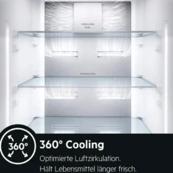 AEG RKB738E5MB Freistehender Kühlschrank / 1860 Mm / / 380 L / CustomFlex - Flexibles Türablagesystem / Null-Grad-Schublade / Farbe: Black Stainless Steel, Seiten Dunklegrau -Angebote Herd Liebe Store 3a1af05db0d8db94512ed9ce890f6ddb